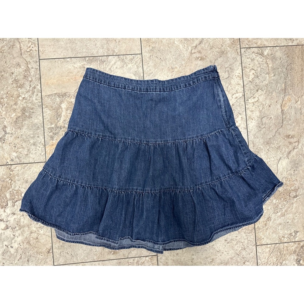 Gap Tiered Skirt‎ Soft Denim Size 12 Read Description